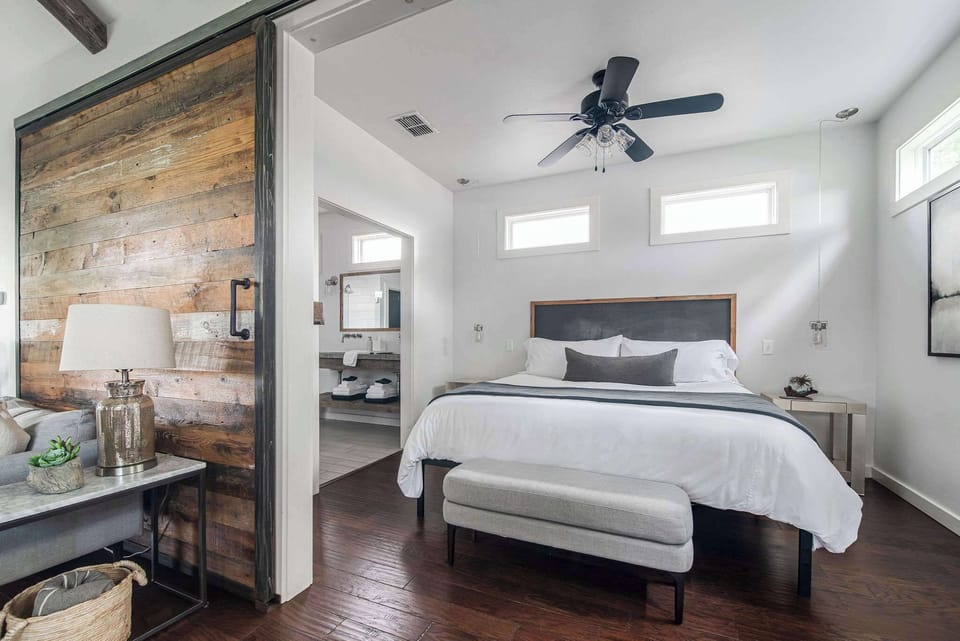 King bed with luxury linens