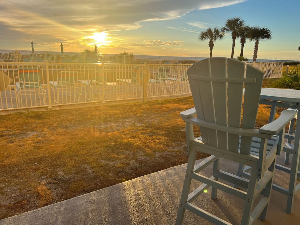 Sunset View from Moonspinner first floor FLIP FLOPS!