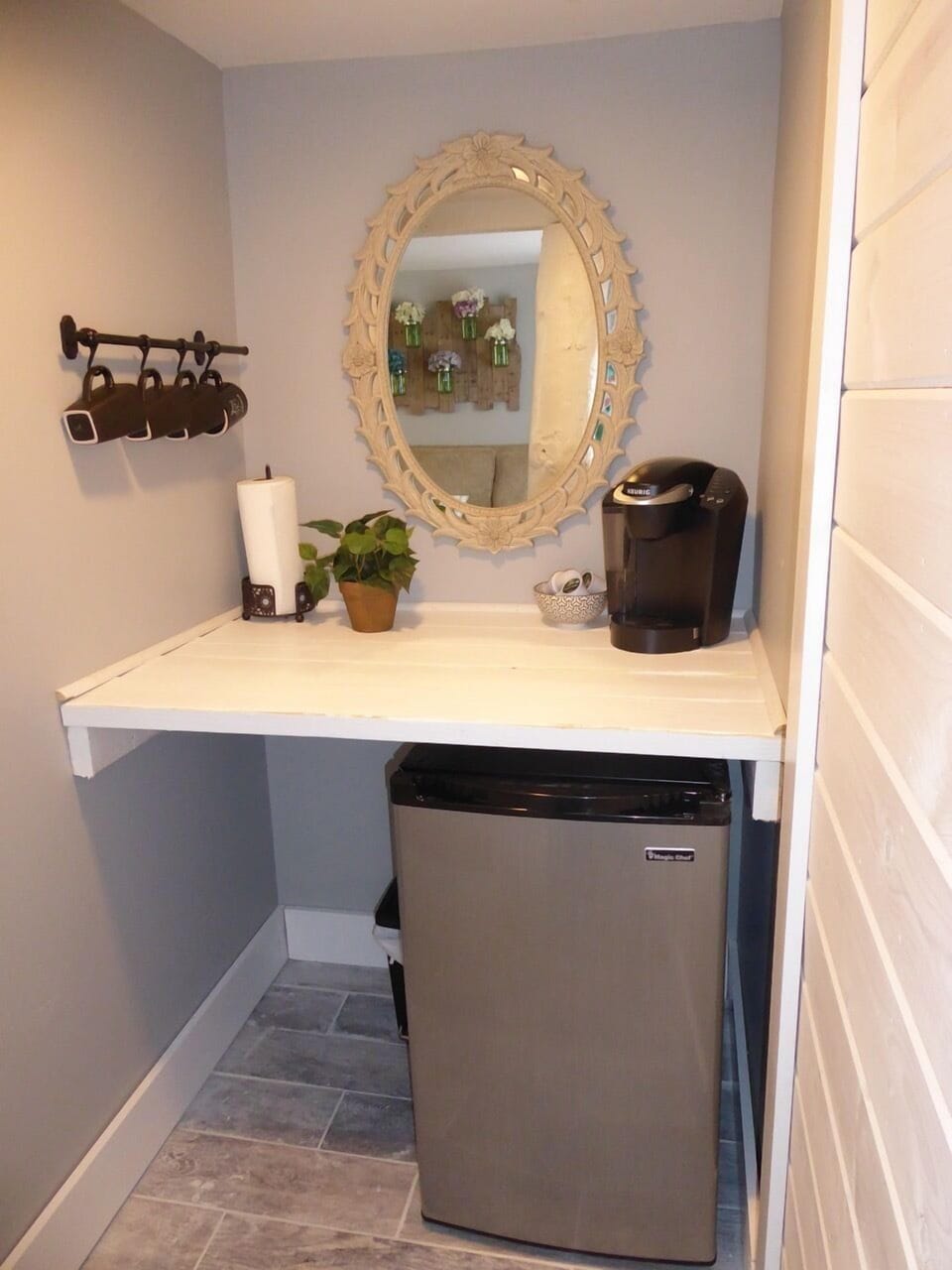Downstairs living area kitchenette
