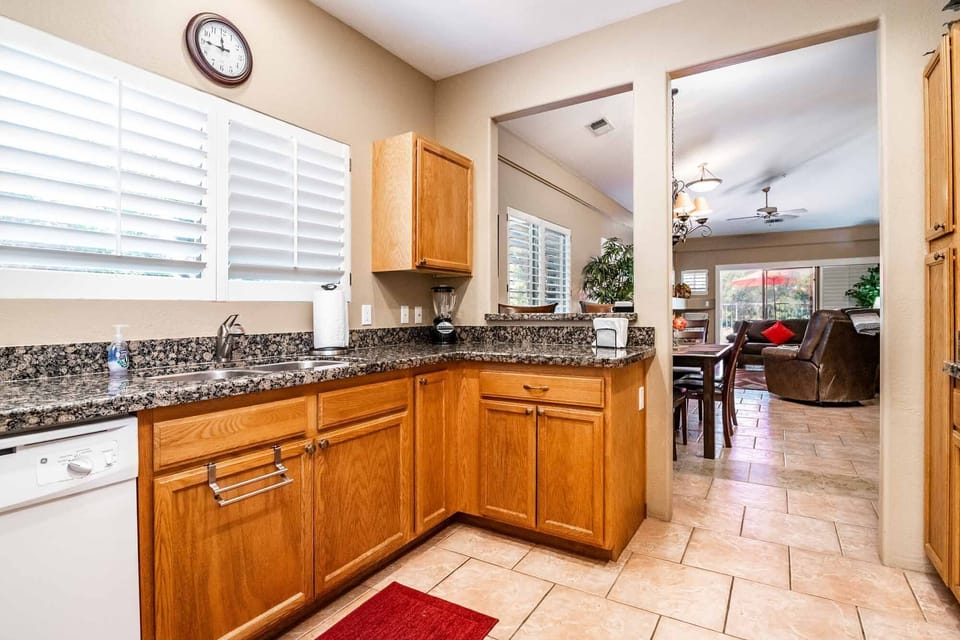 Kitchen with Granite Counter tops & full sized appliances