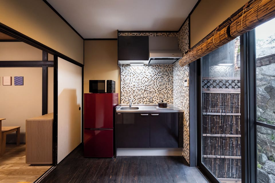 Japanese Town style house | Private kitchenette | Fridge, microwave, coffee/tea maker, electric kettle