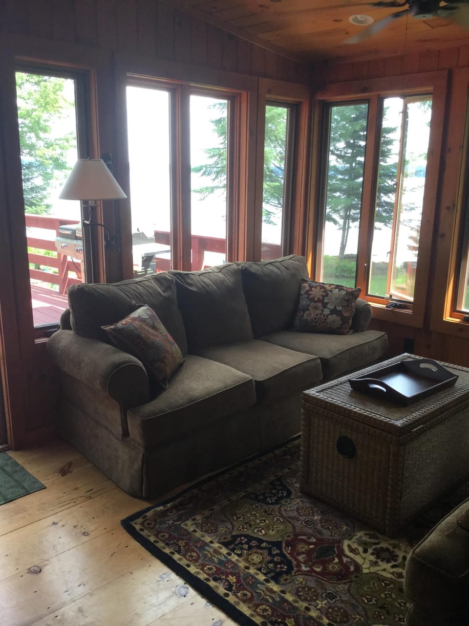 Another seating area with a view of the lake