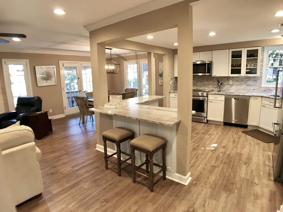 Keep chef company while they prepare meals in gourmet newly renovated kitchen!