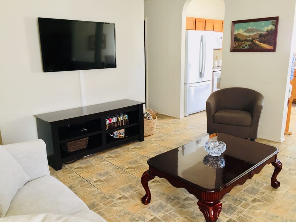  Live TV, Roku streaming, and a DVD collection. 