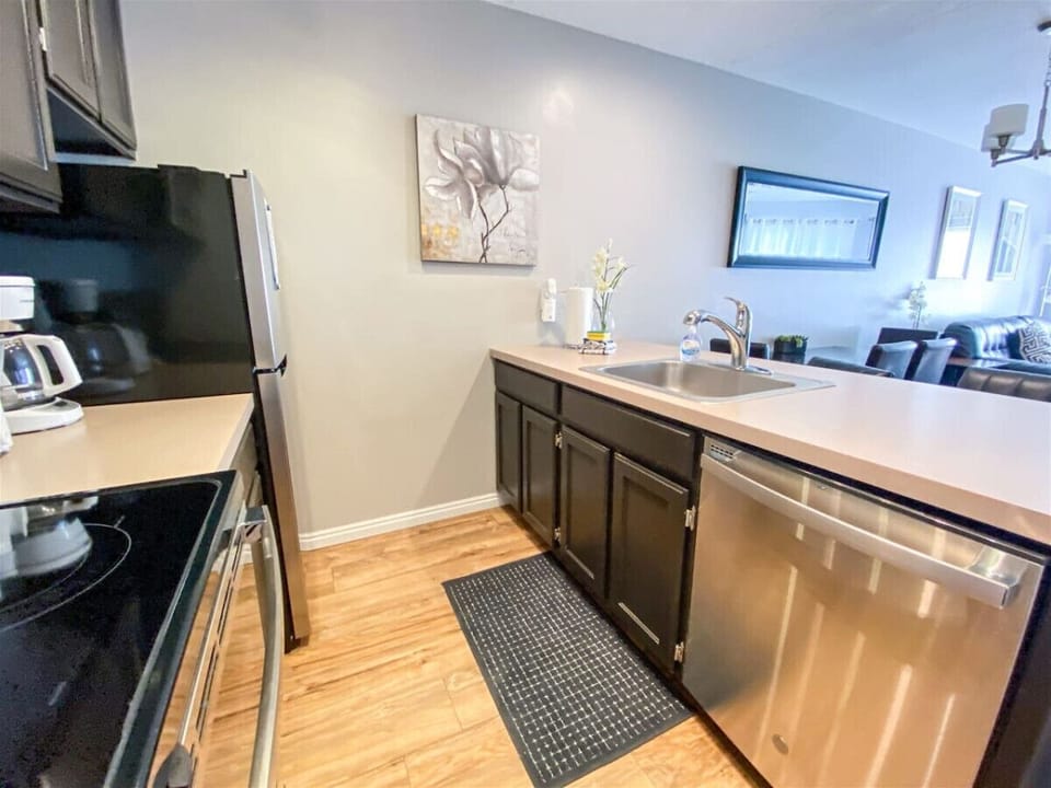 Seamless kitchen and living layout with stylish finishes