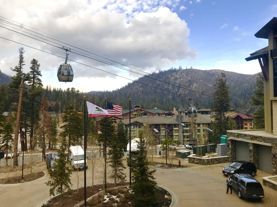 View of Village out the window.