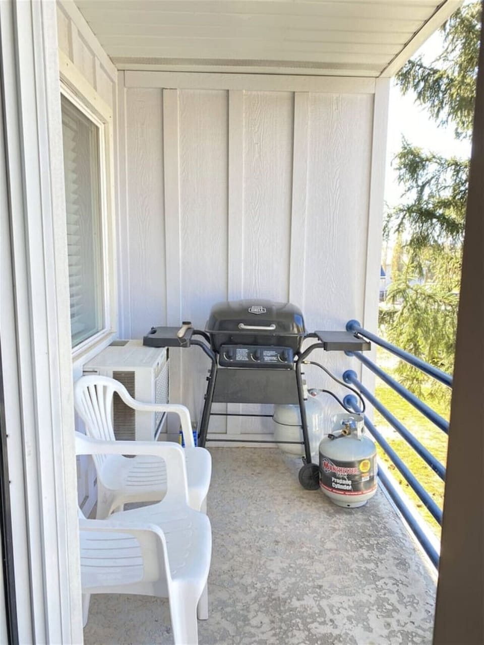 Enjoy fresh air and grilling from your private balcony
