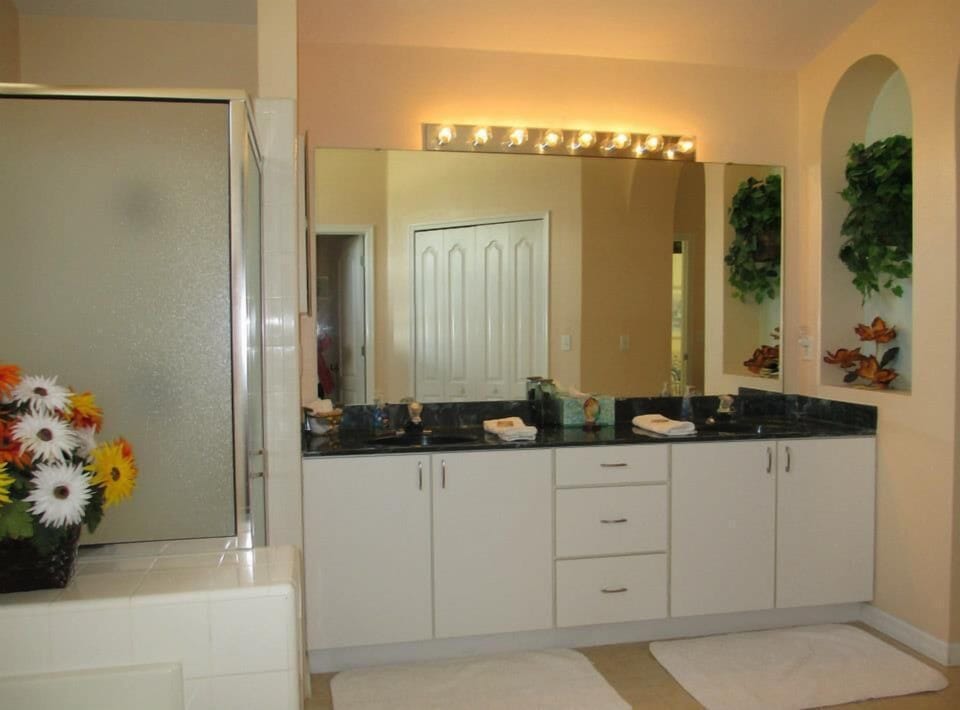Master bathroom with his and hers sink