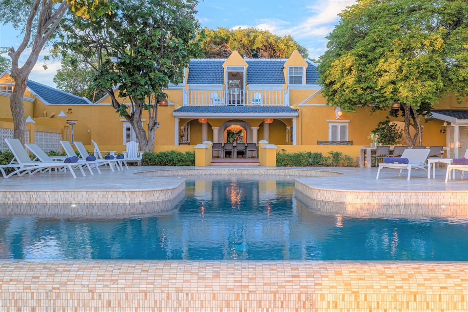 The main villa from the ocean side