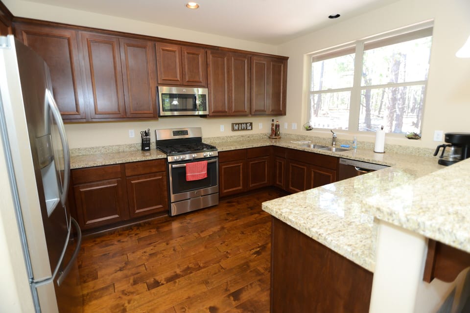 Fully stocked kitchen with most everything you’ll need for making great meals. 