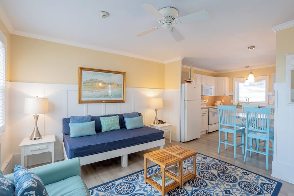 Apartment, Ground Floor | Living area | 30-inch TV with cable channels