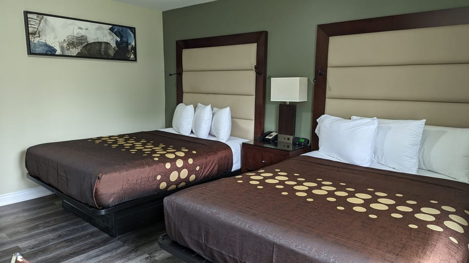 Room, 2 Queen Beds, Non Smoking | WiFi (free), alarm clocks, bed sheets