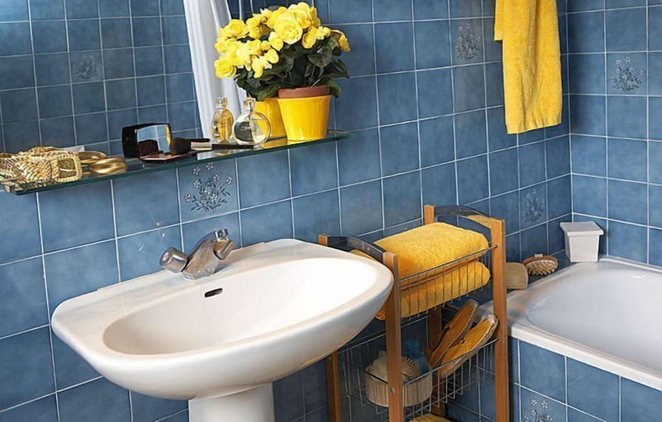 Combined shower/tub, free toiletries, bidet, towels
