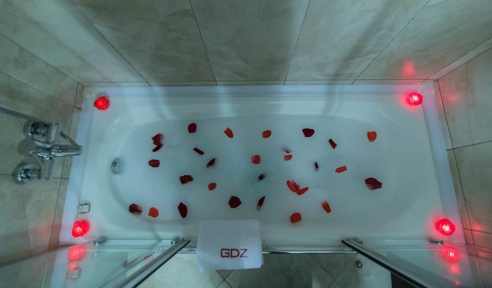 Suite | Bathroom | Shower, free toiletries, hair dryer, slippers
