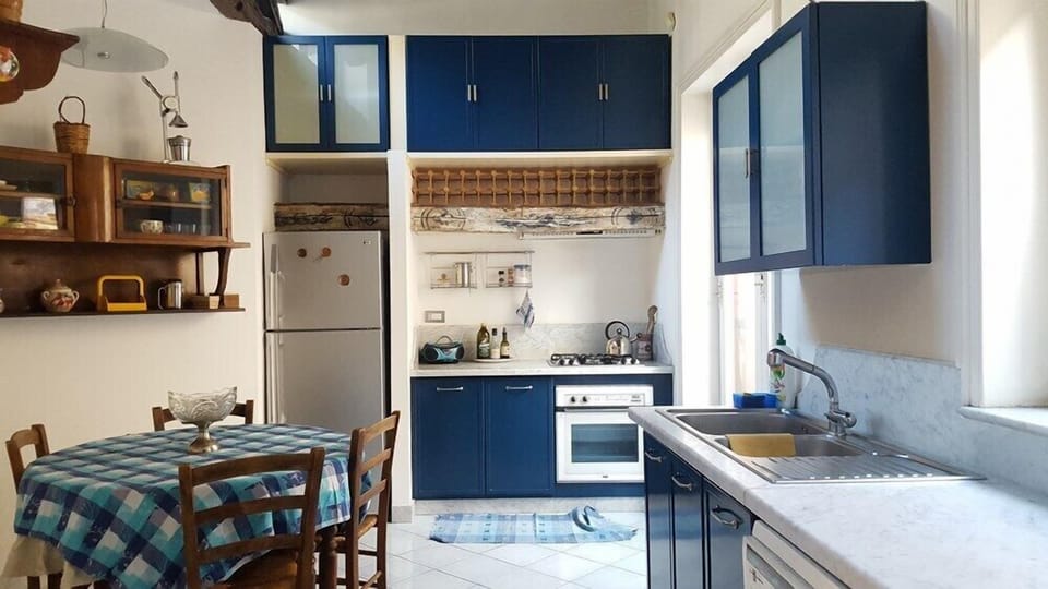 Apartment, 1 Bedroom, Terrace | Private kitchen | Full-size fridge, microwave, oven, stovetop