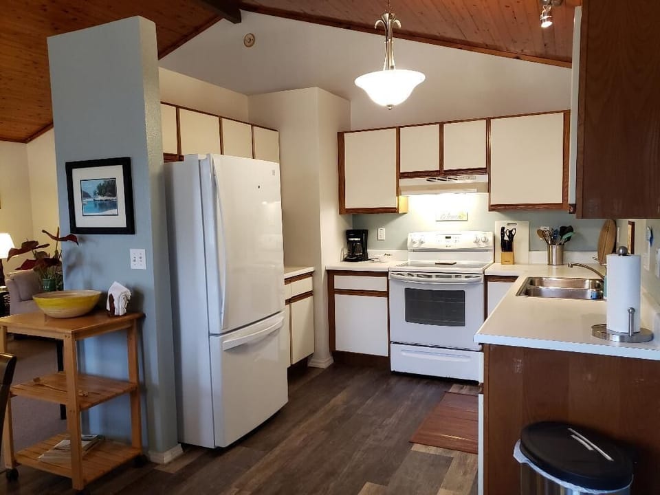 Fully appointed kitchen.