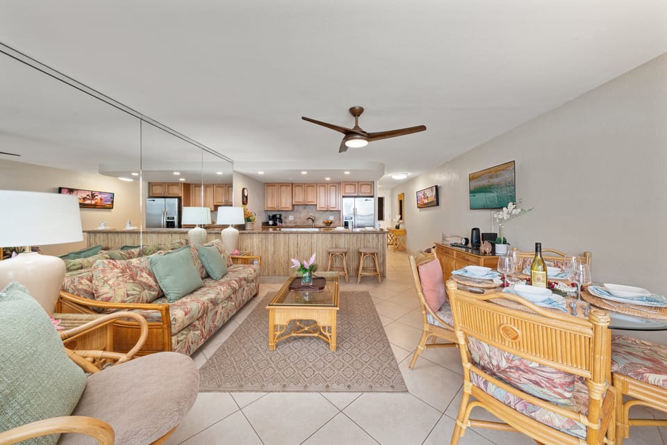 Enjoy a connected layout with living, dining, and kitchen all in one space.
