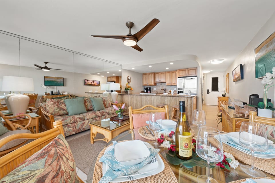 Enjoy meals together in this welcoming dining space next to the kitchen.
