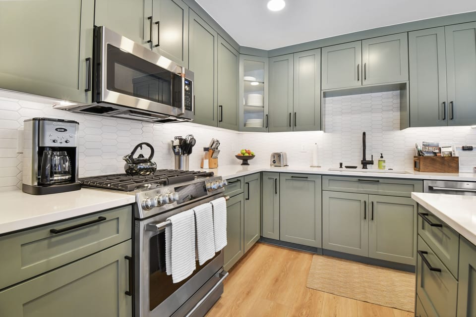 Main Level Kitchen with Professional Appliance including Gas Range Coffee Maker