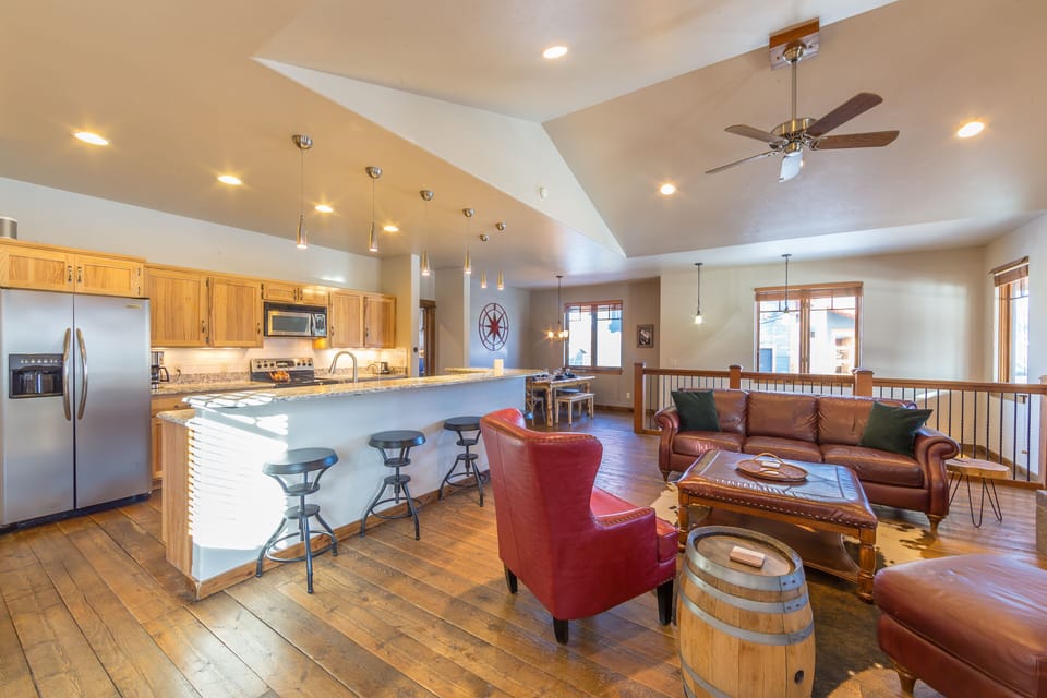 Open concept kitchen and living room 