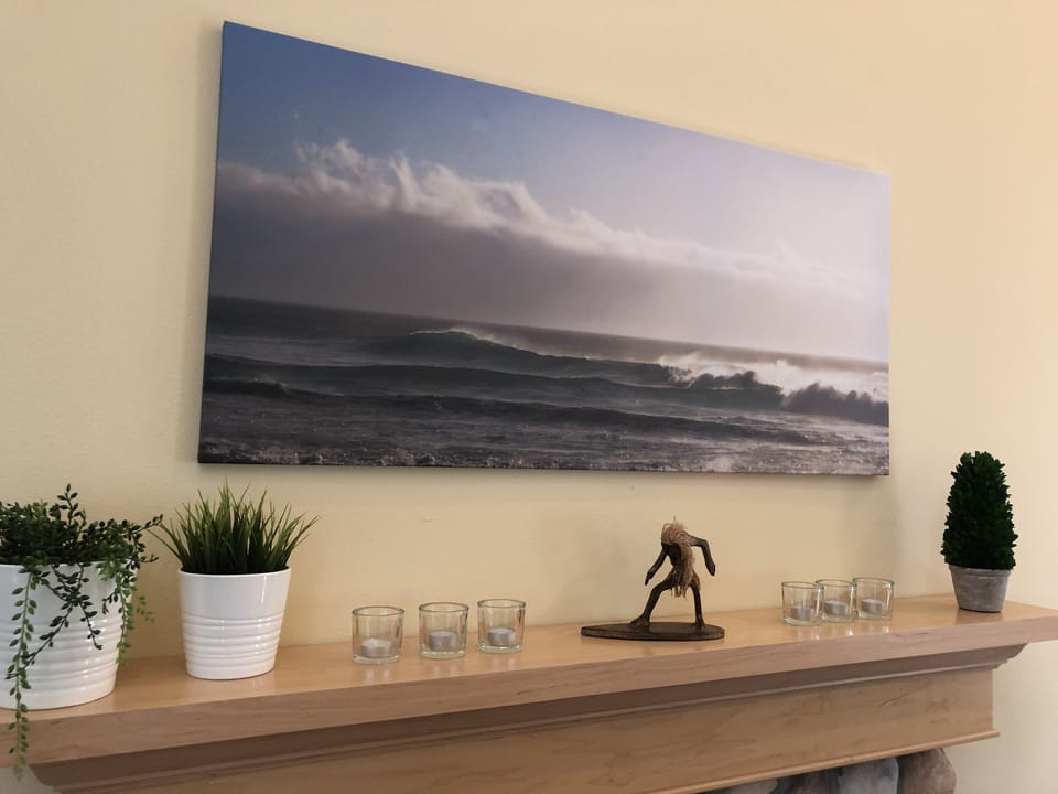 Our surfing mascot!  He watches over the house. 