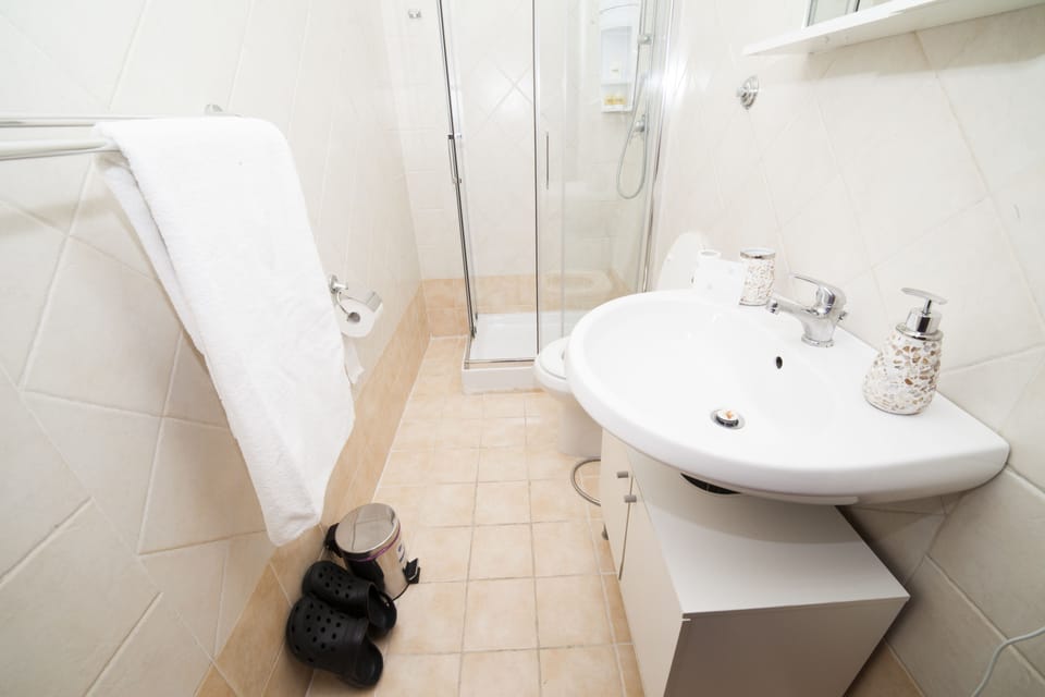 Comfort Double Room | Bathroom | Shower, hair dryer, bidet, towels