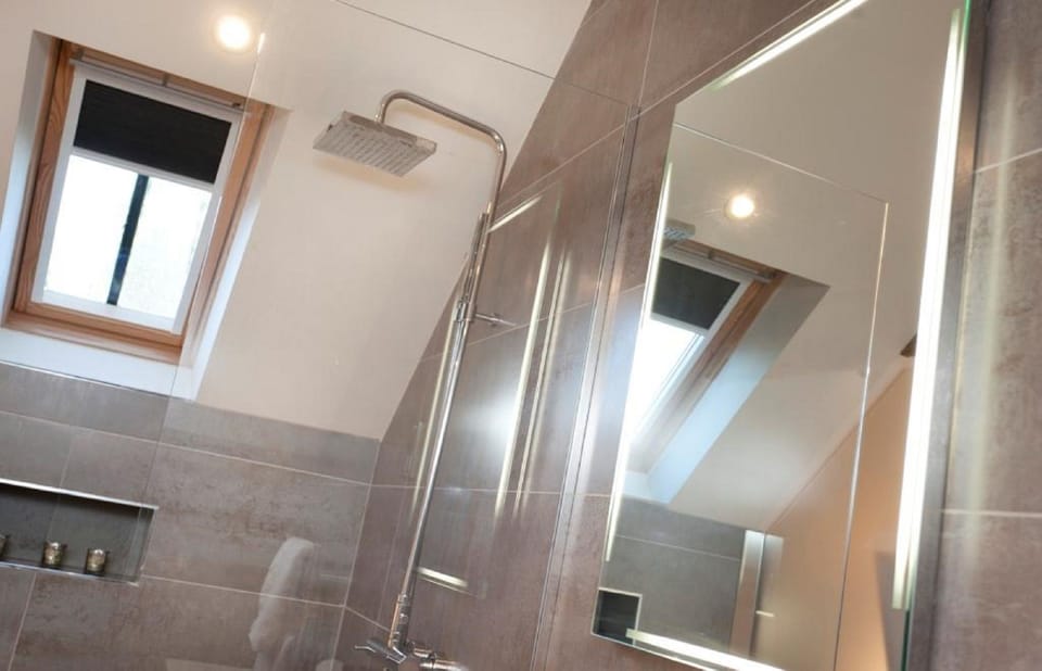 Business Apartment | Bathroom | Shower, free toiletries, hair dryer, towels