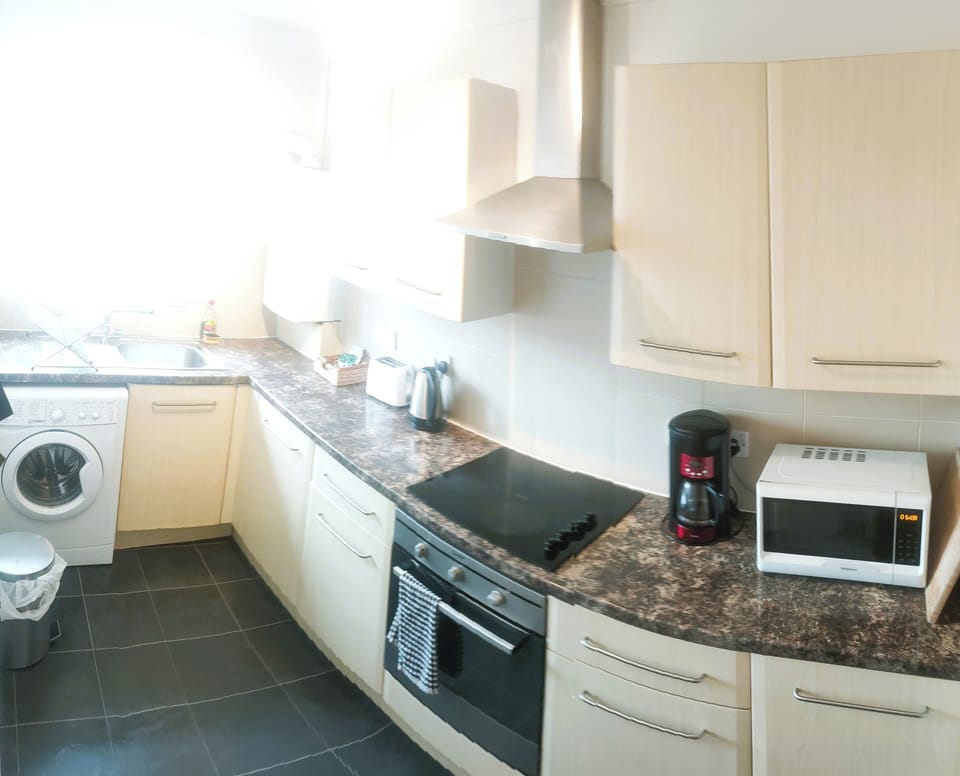 Business Apartment, 1 Bedroom | Private kitchen | Full-size fridge, microwave, oven, stovetop