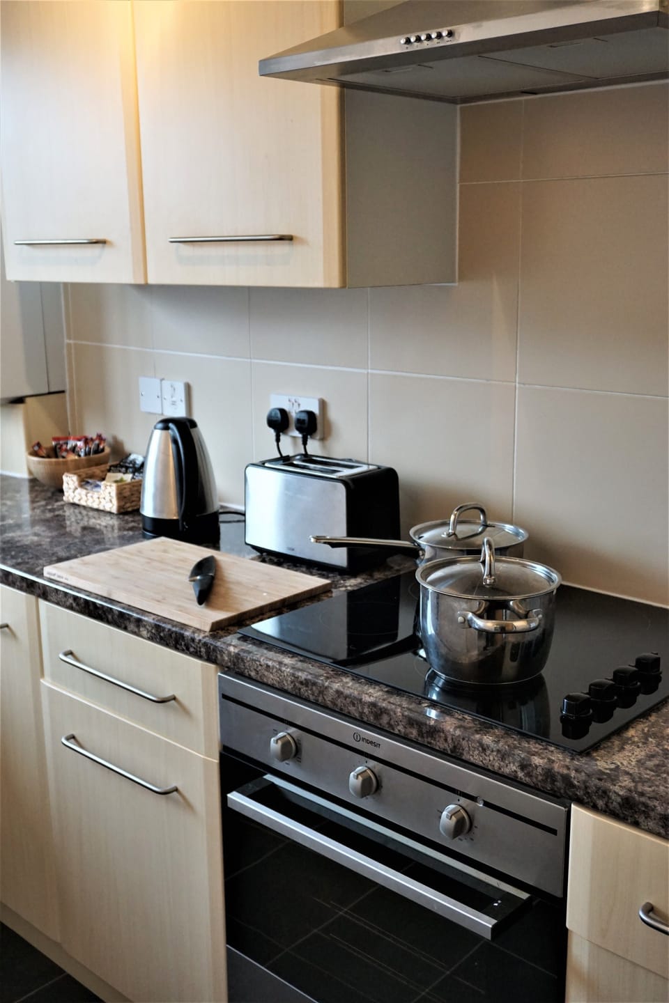 Business Apartment, 1 Bedroom | Private kitchen | Full-size fridge, microwave, oven, stovetop