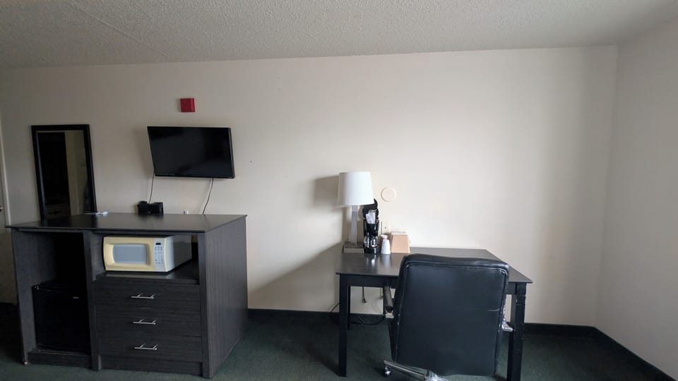 Room, 2 Queen Bed, Pet Friendly | Desk, iron/ironing board, bed sheets