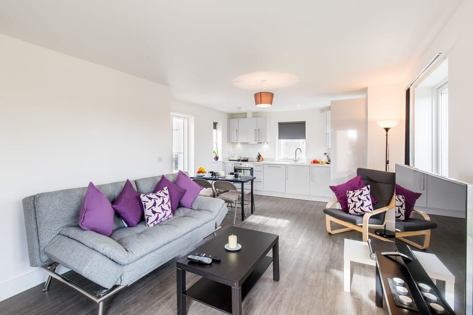 Premium Apartment, 2 Bedrooms, Non Smoking | Living room | Flat-screen TV, DVD player