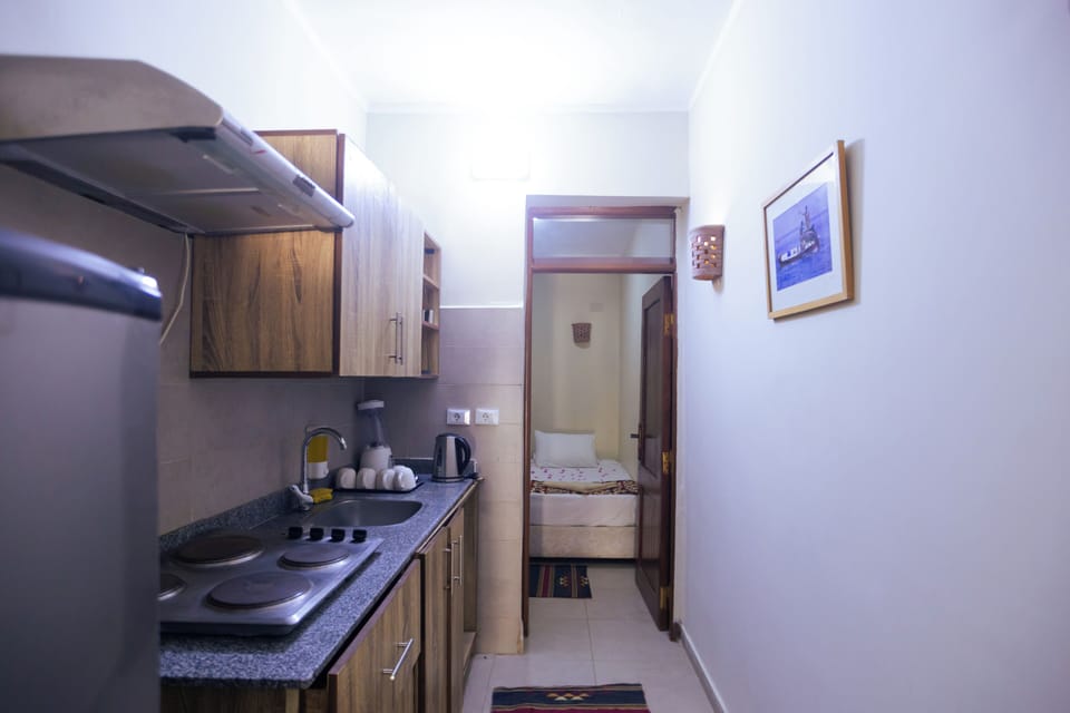 Family Apartment | Private kitchen | Fridge, electric kettle