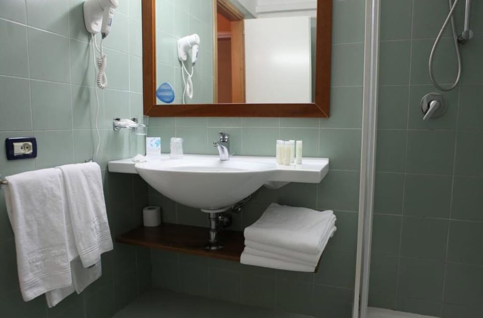 Shower, free toiletries, hair dryer, bidet