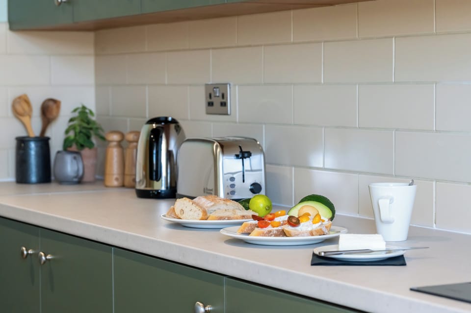 Fridge, microwave, stovetop, dishwasher
