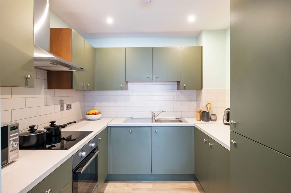 Standard Apartment, 2 Bedrooms | Private kitchen | Fridge, microwave, stovetop, dishwasher