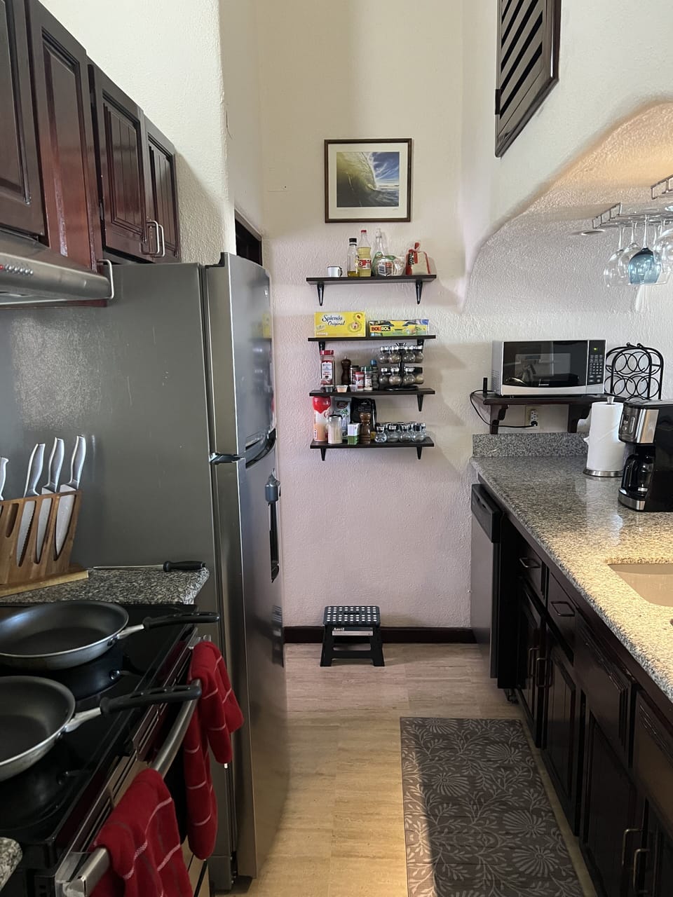 Loaded kitchen with new shelves