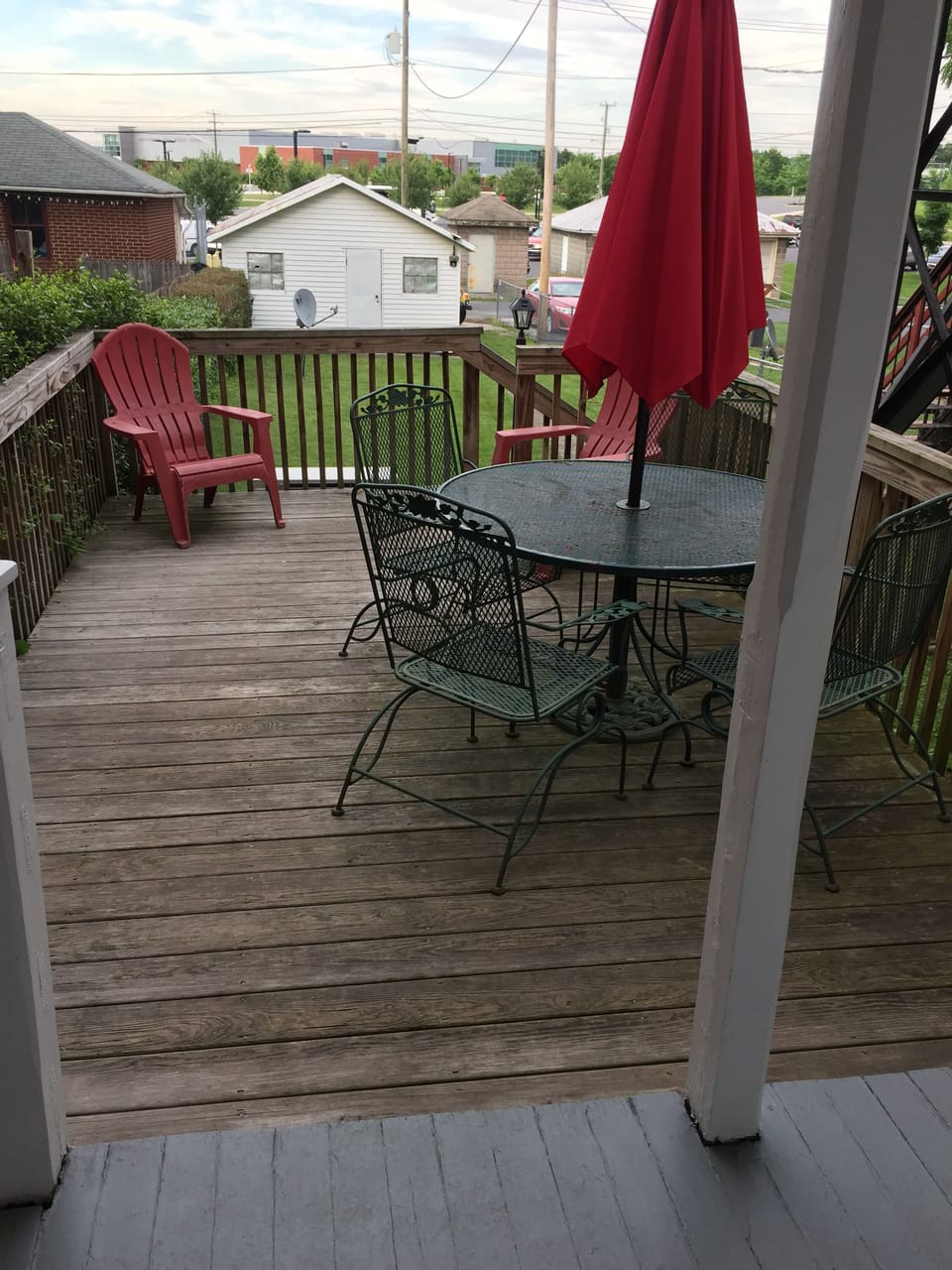 Deck, backyard, and garage