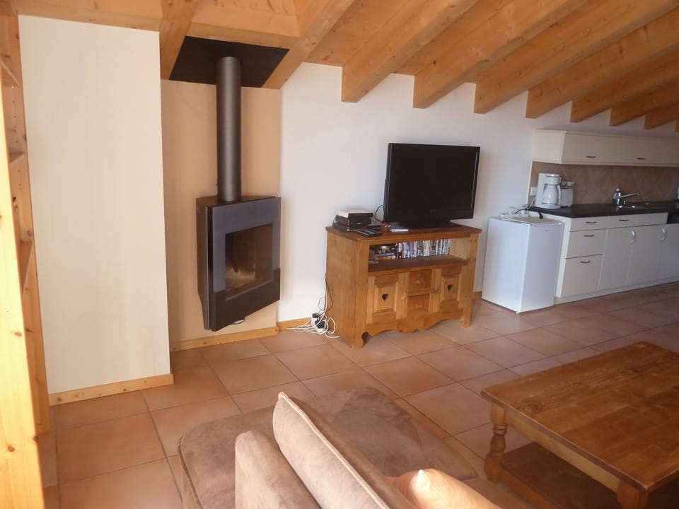 TV and wood burner