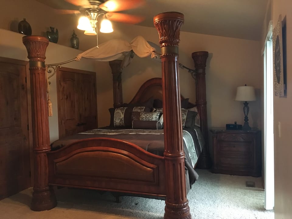 King bed in the Master Bedroom