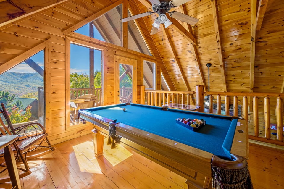 Play pool or arcade games with mtn views!