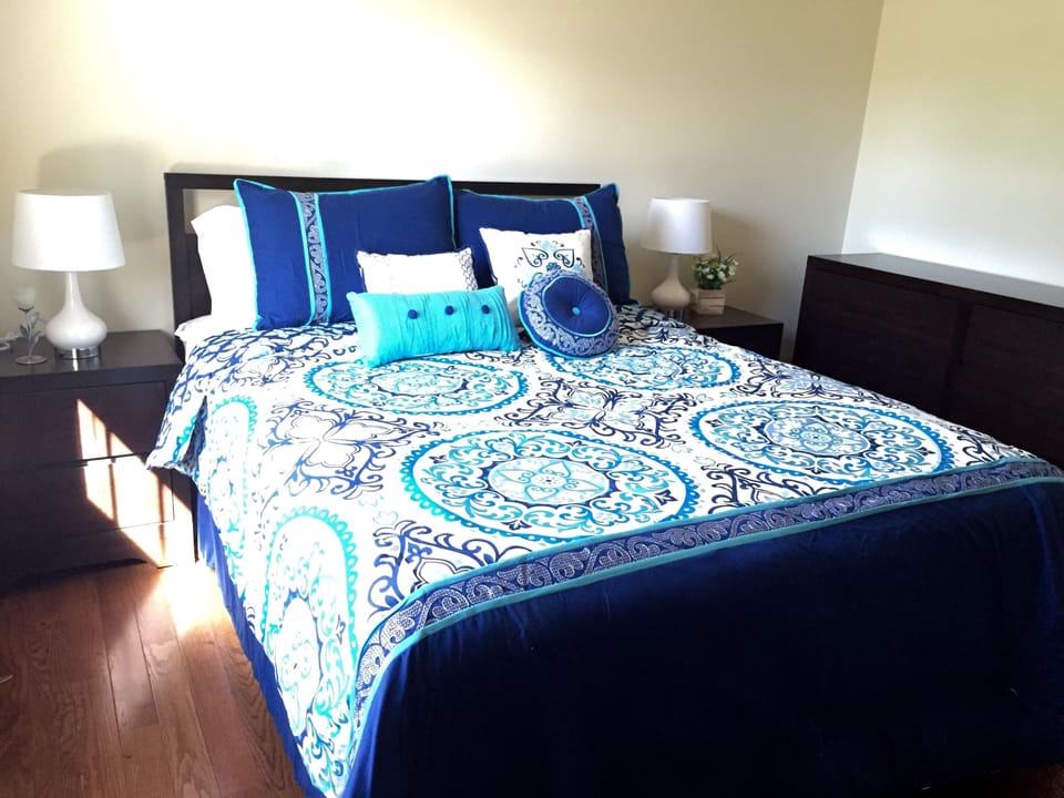 Guest room (queen bed) also has flat screen TV and 250 channels