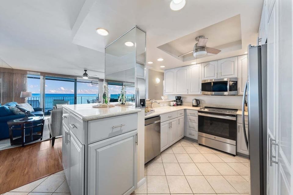 Fully equipped kitchen with adjacent dining area for easy entertaining
