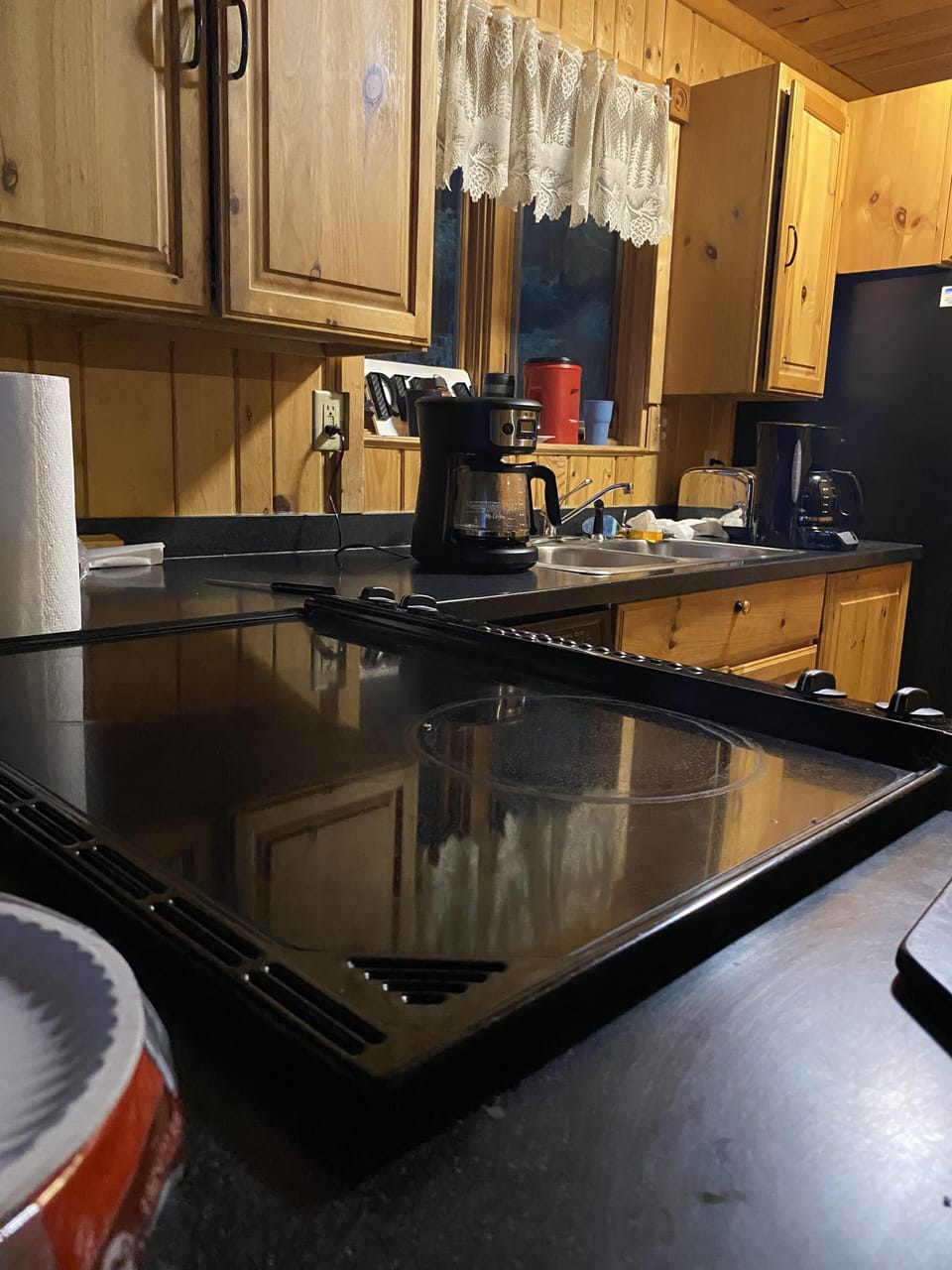 Kitchen with pots and pans, plates, silverware, cups, etc 