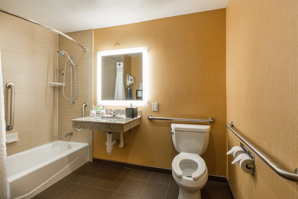 Free toiletries, hair dryer, towels