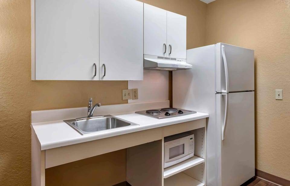 Studio, 1 Queen Bed, Accessible, Non Smoking | Private kitchen | Full-size fridge, microwave, stovetop, coffee/tea maker