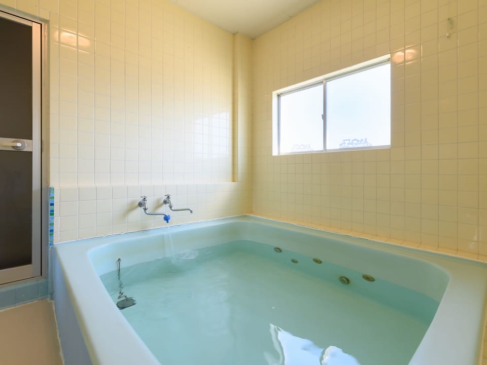 Combined shower/tub, free toiletries, hair dryer, slippers