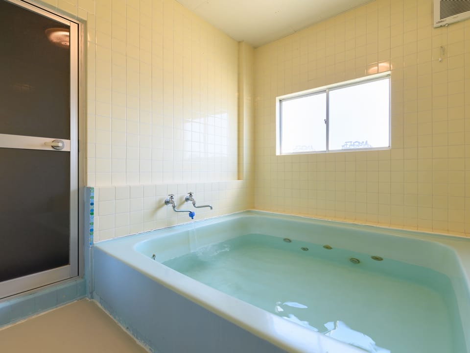 Combined shower/tub, free toiletries, hair dryer, slippers