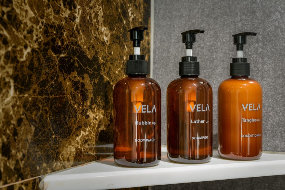 Shower, free toiletries, hair dryer, bidet