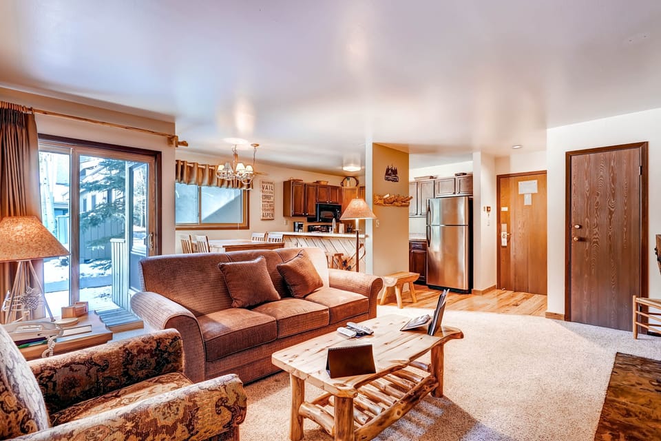 Condo, 1 Bedroom | Living area | Flat-screen TV, fireplace, DVD player