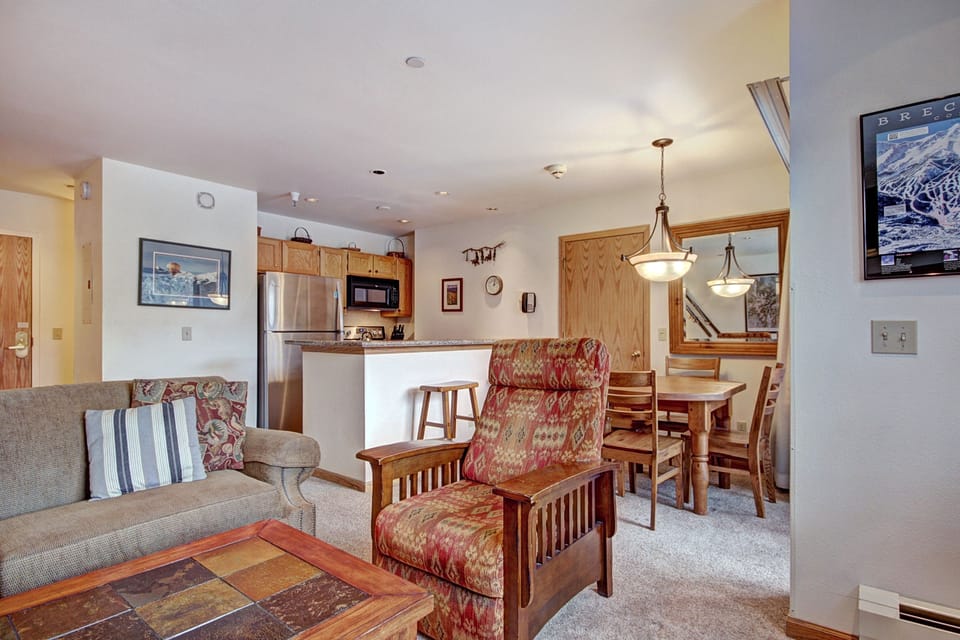 Condo, 1 Bedroom | Living area | Flat-screen TV, fireplace, DVD player